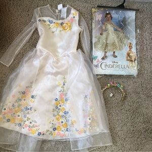 Disney Live Action Cinderella Wedding Dress Deluxe Costume Girls S Small 4-6X